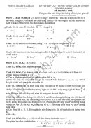 Đề thi thử vào lớp 10 môn Toán lần 1 - Phòng GD&ĐT Tam Đảo 2016