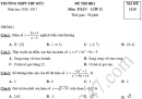 Đề thi học kì 1 lớp 12 môn Toán -  THPT Thủ Đức 2016 - 2017