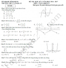 Đề thi học kì 1 lớp 12 môn Toán 2017 - Bình Định