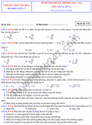 Đề thi giữa kì 1 lớp 12 môn Lý 2018 - 2019 THPT Yên Hòa