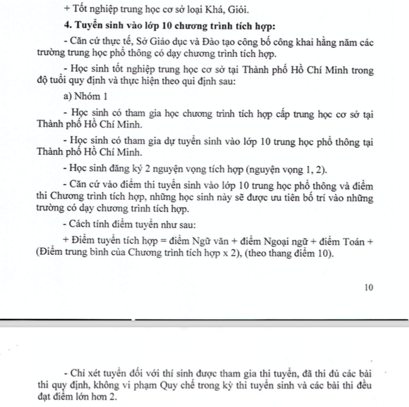 Hồ Chí Minh Thông báo kế hoạch tuyển sinh lớp 1, lớp 6 và lớp 10