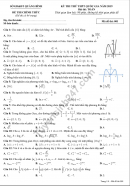 Đáp án đề thi thử THPTQG môn Toán năm 2019 Sở Quảng Bình