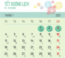 Lịch nghỉ Tết dương lịch 2021 của học sinh Hà Nội