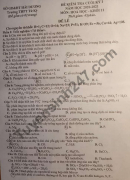 Đề thi học kì 1 môn Hóa lớp 11 Trường THPT Tứ Kỳ năm 2020