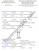 Đề thi thử tốt nghiệp THPT 2021 môn Hóa THPT Quảng Xương 1