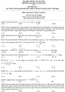 Công bố đề thi mẫu vào lớp 10 THPT Chuyên Ngoại ngữ năm 2021