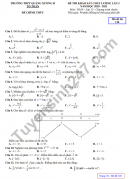 Đề thi thử tốt nghiệp THPT 2021 lần 2 môn Toán THPT Quảng Xương 2