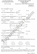 Đề thi KSCL lớp 12 lần 3 môn Toán - THPT Lê Quý Đôn 2021