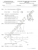 Đề thi thử tốt nghiệp THPT môn Toán 2021 THPT TX Quảng Trị-có đáp án