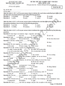 Đề thi thử tốt nghiệp THPT năm 2021 môn Anh THPT Nguyễn Du