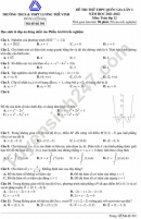 Đề thi thử môn Toán tốt nghiệp THPT lần 2 năm 2022 THPT Lương Thế Vinh