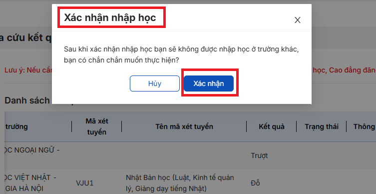 Hướng dẫn tra cứu kết quả trúng tuyển và xác nhận nhập học ĐH 2025