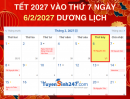 Tết 2027 vào ngày mấy dương lịch?