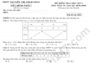 Đề thi kì 1 môn Toán lớp 12 năm 2025 - THPT Nguyễn Thị Minh Khai