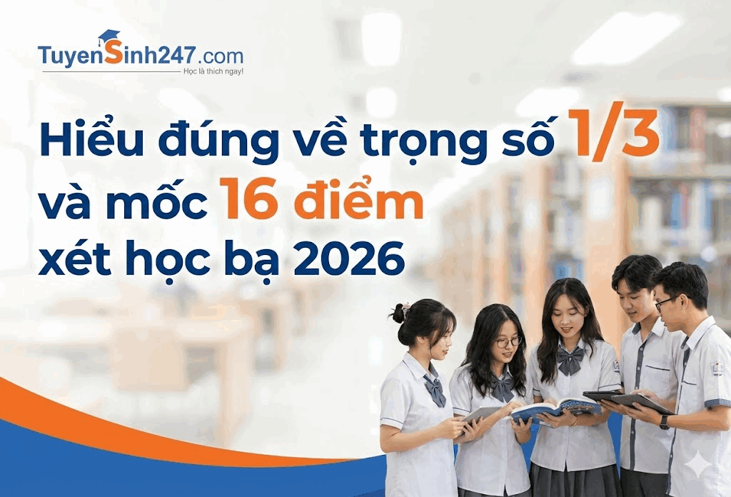 Hiểu đúng về trọng số 1/3 và mốc 16 điểm xét học bạ 2026