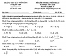 Đề giữa kì 2 Toán 10 trường THPT Trần Nhân Tông – Hà Nội năm 2026