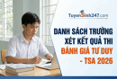 Danh sách trường xét kết quả thi Đánh giá tư duy - TSA 2026