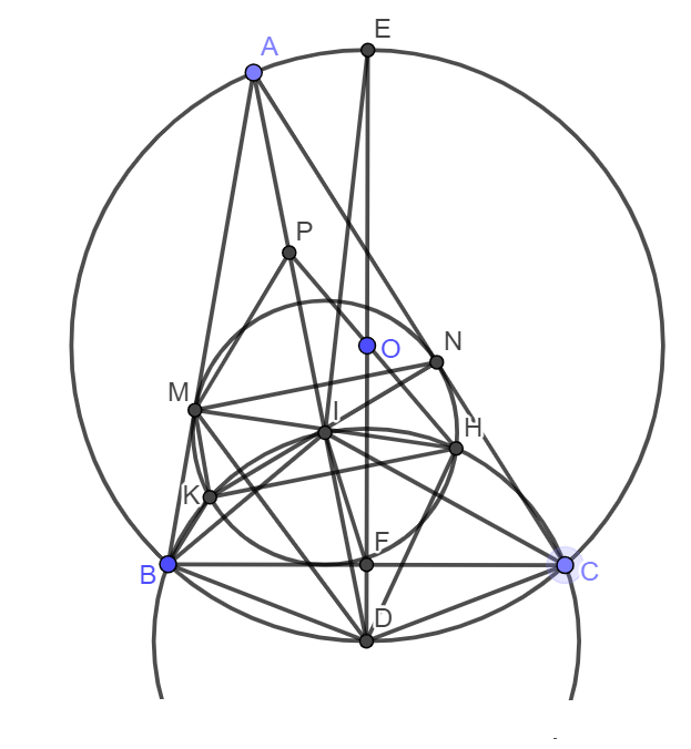 Cho tam giác nhọn \\(ABC\\) với \\(AB < AC\\) và nội tiếp đàng tròn xoe ...