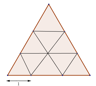 Trong hình vẽ sau có bao nhiêu tam giác đều?