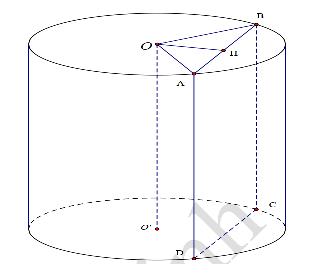Hình trụ có thiết diện qua trục là một hình vuông có cạnh bằng 20 cm Thể  tích của khối trụ tương ứng bằng