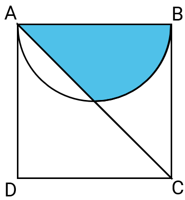 8 cm Cho hình vuông và các cung tròn như hình, tính diện tích phần tô màu.