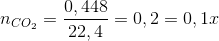 n_{CO_{2}}=\frac{0,448}{22,4}=0,2=0,1x