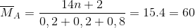 {\overline M _A} = \frac{{14n + 2}}{{0,2 + 0,2 + 0,8}} = 15.4 = 60