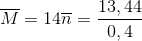 \overline M = 14\overline n = \frac{{13,44}}{{0,4}}