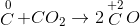 \mathop C\limits^0 + C{O_2}\rightarrow 2\mathop C\limits^{ + 2} O