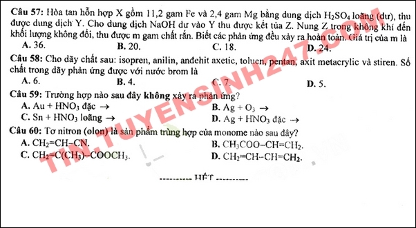 Nhan xet de thi dai hoc mon hoa khoi B nam 2013