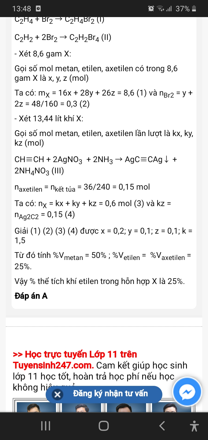 Cho h n h p X g m metan etilen v axetilen. L y 8 6 gam X t c